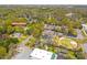 An aerial view showcases the location of the home near shopping and dining at 121 N Congress St, York, SC 29745