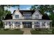 Inviting two-story home featuring a classic covered porch, stone accents and manicured lawn at 155 Eagle Chase Ln, Troutman, NC 28166