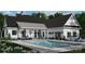 Stunning home boasts a beautiful backyard oasis with a sparkling pool and ample seating at 155 Eagle Chase Ln, Troutman, NC 28166