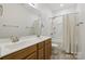 Bathroom features double sink vanity, soaking tub and tile flooring at 160 Belfry Loop, Mooresville, NC 28117