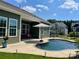 Inviting backyard with a private pool, covered patio, and well-manicured lawn at 1638 Sweetmoss Loop, Denver, NC 28037