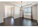 Dining area featuring modern lighting and hardwood floors at 2243 Creek View Ct, Indian Land, SC 29707