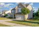 Stylish beige two-story home featuring blue shutters, attached garage, and lush green lawn at 532 Dalkeith Ave, Rock Hill, SC 29732