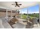 Covered patio with lots of seating and views of the farmland at 6808 Austin Grove Church Rd, Marshville, NC 28103
