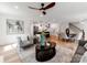 Open-concept layout with living room flowing into the kitchen and dining at 7801 Snowden Ln, Charlotte, NC 28270