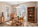 Bright breakfast nook features a round table, wooden chairs, and a large window with natural light at 7806 Spanish Oaks Dr, Waxhaw, NC 28173