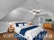 Neutral colored bedroom with hardwood floors, a ceiling fan, natural light, and stylish furnishings at 10032 Hunters Trace Dr, Concord, NC 28027