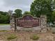 Welcome to Frank Liske Park sign, a county recreation area with natural landscapes and recreational activities at 10032 Hunters Trace Dr, Concord, NC 28027