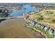 Breathtaking aerial view of lakefront homes with private docks and community waterways at 120 Hornbeam Ln, Mooresville, NC 28117