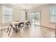 Bright dining area features wood flooring, large windows and sliding door access to the patio at 120 Hornbeam Ln, Mooresville, NC 28117