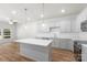 This modern kitchen includes a center island and stainless steel appliances at 1322 Condon St, Charlotte, NC 28216