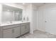 Modern bathroom with double vanity, a large mirror, and sleek fixtures, offering comfort and style at 3309 Colorado Blue Ct, Gastonia, NC 28056