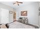 Office featuring a hard wood floor, neutral paint and a decorative world map at 4102 Harmony Hills Dr, Matthews, NC 28104