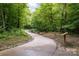 Curving concrete path through a wooded park with dense trees and a natural landscape at 4102 Harmony Hills Dr, Matthews, NC 28104