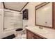 Updated bathroom with tiled shower, vanity, and modern fixtures at 4285 Dc Dr, Concord, NC 28025