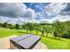 Backyard featuring a well-maintained lawn, beautiful flowering trees, and a hot tub, perfect for outdoor entertaining at 10071 Highland Creek Cir, Indian Land, SC 29707