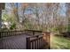 Spacious wooden deck overlooking a private backyard and wooded area at 1024 Eaglewood Ave, Charlotte, NC 28212