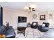 Comfortable living room with wood-look floors, fireplace, and neutral color palette at 1100 Millbank Dr, Matthews, NC 28104