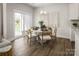 Cozy dining area with a round table, stylish chairs, and sliding door access to the backyard at 3063 Finchborough Ct # 216, Charlotte, NC 28269