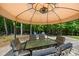 Covered patio featuring outdoor dining set for entertaining at 4323 Wiregrass Rd, Indian Land, SC 29707