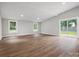 Bright living room featuring wood floors, neutral walls and natural light from a sliding glass door at 5316 Rupert Ln, Charlotte, NC 28215