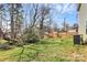 The spacious backyard features mature trees offering plenty of shade at 5524 Howard St, Charlotte, NC 28269