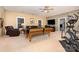 Spacious finished basement featuring a pool table, entertainment area, and exercise equipment at 615 Vega Nw St, Concord, NC 28027