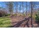 Expansive backyard with mature trees offering shade and privacy for outdoor enjoyment at 13732 Strathaven Dr, Matthews, NC 28105