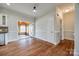 Breakfast nook featuring hardwood floors, and views of the outdoor sunroom at 1790 Faires Rd, Rock Hill, SC 29730