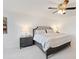 Bright bedroom with a plush bed, modern fan, and neutral decor for a serene and inviting atmosphere at 4127 Stacy Blvd, Charlotte, NC 28209