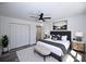 Main bedroom with a ceiling fan, a king size bed, modern flooring and large closets at 621 Cauthen St, Rock Hill, SC 29730