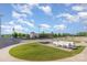 Aerial view of the velodrome, with its unique track design, grassy infield, and surrounding greenery at 758 Waterscape Ct, Rock Hill, SC 29730