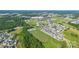Wide aerial perspective of the community showcasing its layout, green spaces, and proximity to wooded areas at 758 Waterscape Ct, Rock Hill, SC 29730