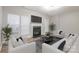 Bright living room featuring a fireplace, large windows, hardwood floors, and stylish furnishings, creating a relaxing atmosphere at 12207 Jessica Pl, Charlotte, NC 28269