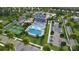 Aerial view of community amenities including pool, clubhouse, tennis courts and parking at 4187 Skyboat Cir, Fort Mill, SC 29715