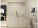 Bathroom featuring a double sink vanity and a view to a study at 4187 Skyboat Cir, Fort Mill, SC 29715