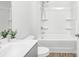 Bathroom features a shower-tub combo with white finishes and a tiled showerhead at 815 Foxmeade Ct, Salisbury, NC 28144