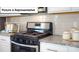 Close-up of a modern stainless steel stove with granite countertops and white cabinetry at 3018 Sassafras Trl, Gastonia, NC 28056