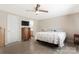 Comfortable main bedroom featuring neutral paint, laminate flooring, and ample closet space for storage at 3080 Sims Rd, Rock Hill, SC 29730