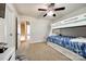 Bedroom with bunk bed, ceiling fan and a view to the hallway and another room at 317 Praline Way, Fort Mill, SC 29715