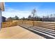 Exterior view of a house back deck with wood railing, overlooking back yard at 4005 Miller Rd, Salisbury, NC 28147