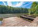 Private dock with a wooden platform, offering serene lake access and opportunities for waterside relaxation at 5136 Samoa Ridge Dr, Lancaster, SC 29720