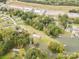 Scenic aerial view showcasing houses, a waterway, and lush trees in a residential area at 7790 Blackwood Rd, Denver, NC 28037