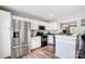 Modern kitchen with stainless steel appliances, white cabinets, and hardwood floors at 8250 Tradd Ct, Charlotte, NC 28210