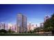 Stunning city skyline at dusk showcasing modern high-rise buildings and lush greenery at 9408 Munsing Dr # 149, Charlotte, NC 28269