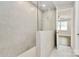 Large tiled shower with glass partition and rain shower head at 9650 Liberty Hill Dr, Mint Hill, NC 28227