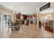 Spacious kitchen featuring stainless steel appliances, a kitchen island, and a view to the backyard at 12502 Bending Branch Rd, Charlotte, NC 28227