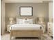 Comfortable bedroom features a wooden bed frame, modern lighting, and a decorative racecar pillow at 1816 Otter Perch Ln, Fort Mill, SC 29715