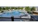 An overhead view of a resort style pool with lounging chairs and umbrellas at 1816 Otter Perch Ln, Fort Mill, SC 29715