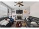 Inviting living room with a fireplace, a ceiling fan, and lots of space for relaxing at 3230 Creek Bend Ct, Sherrills Ford, NC 28673